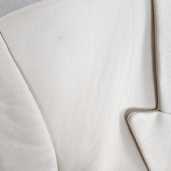 L'Agence Kenzie Lambskin Leather Double Breasted Blazer White Gold 2 NWT - Picture 7 of 16